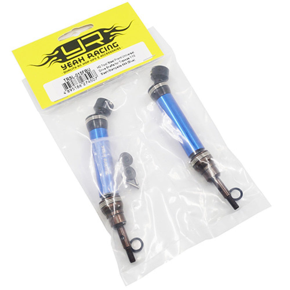 Yeah Racing TRSL-015FBU HD TOOL STEEL FRONT UNIVERSAL DRIVE SHAFTS FITS 1/10 SLASH STAMPEDE 4X4 BLUE