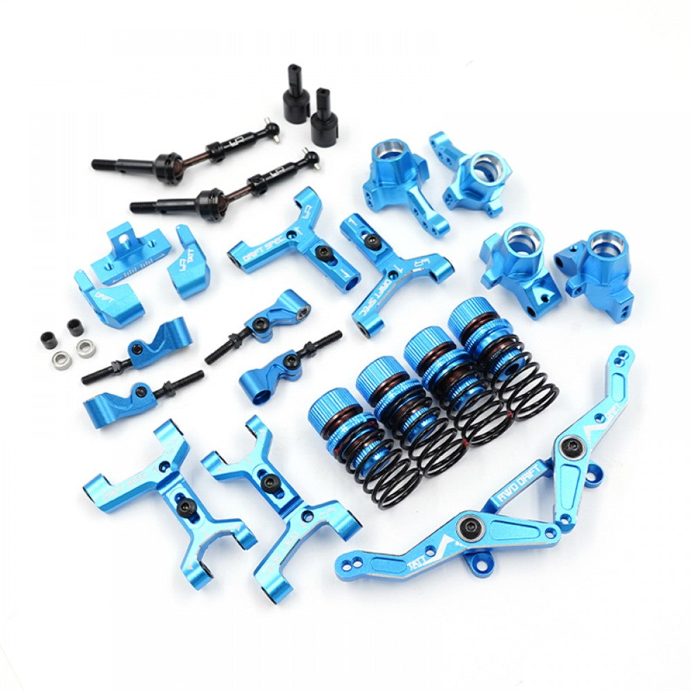 Yeah Racing TATT-S03BU Kit de conversion de dérive RWD en aluminium Tamiya TT-02 (bleu)