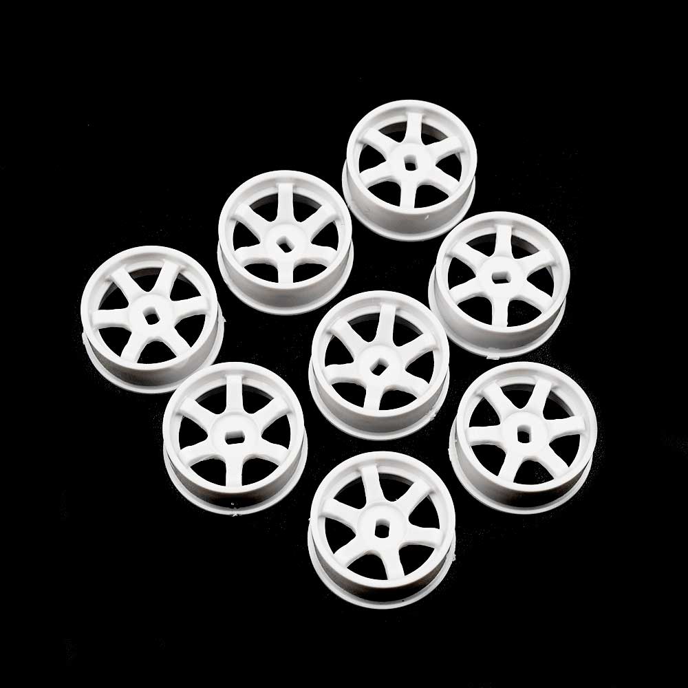 Yeah Racing WL-0145WH PLASTIC NARROW RIM SET 8.5MM (OFFSET 0 +1 +2 +3) WHITE FOR 1/28 AWD MINI-Z