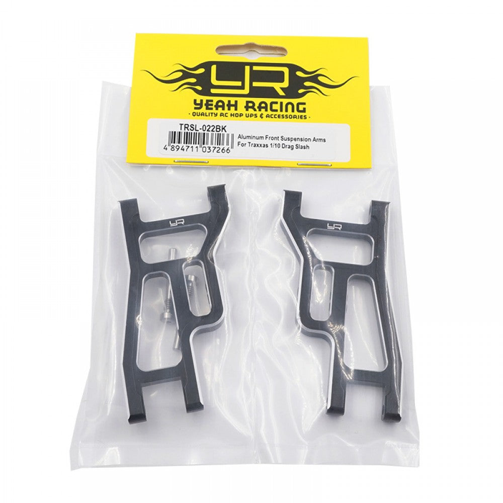YEAH RACING TRSL-022BK ALUMINUM FRONT SUSPENSION ARMS FITS DRAG SLASH