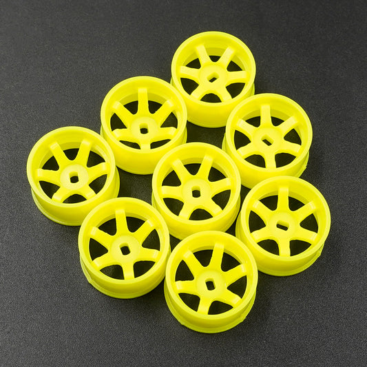 Yeah Racing WL-0146FYW PLASTIC WIDE RIM SET 11MM (OFFSET 0 +1 +2 +3) FLORESCENT YELLOW FOR 1/28 AWD MINI-Z