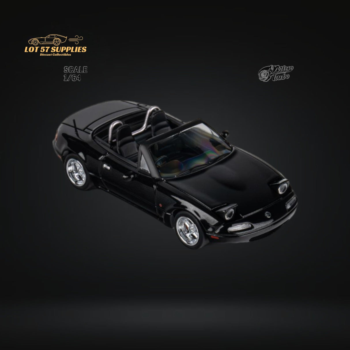MicroTurbo Eunos Roadster MX-5 Customized Metallic Black 1:64