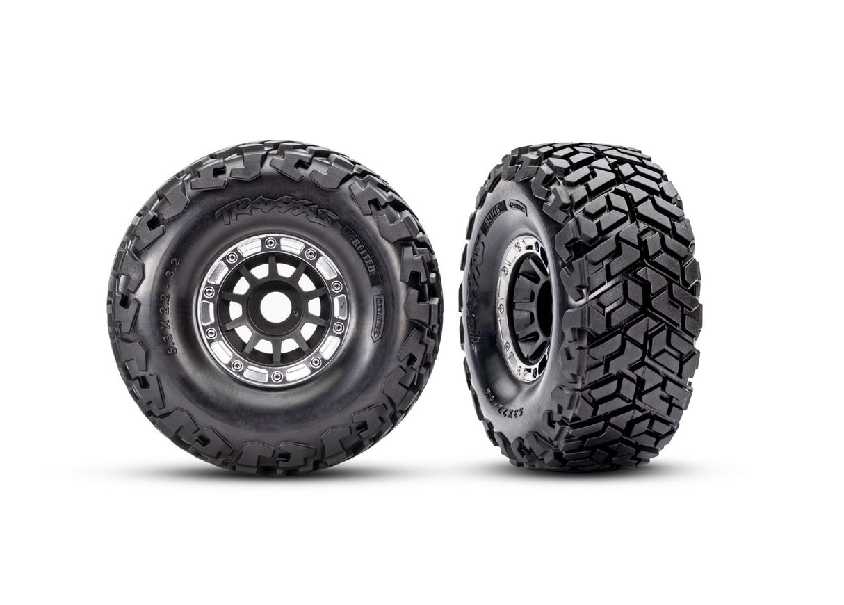 Traxxas 10272-BLK Maxx® Slash® Pre-Mounted Belted Short Course Truck Tires (Black) w/17mm Hex