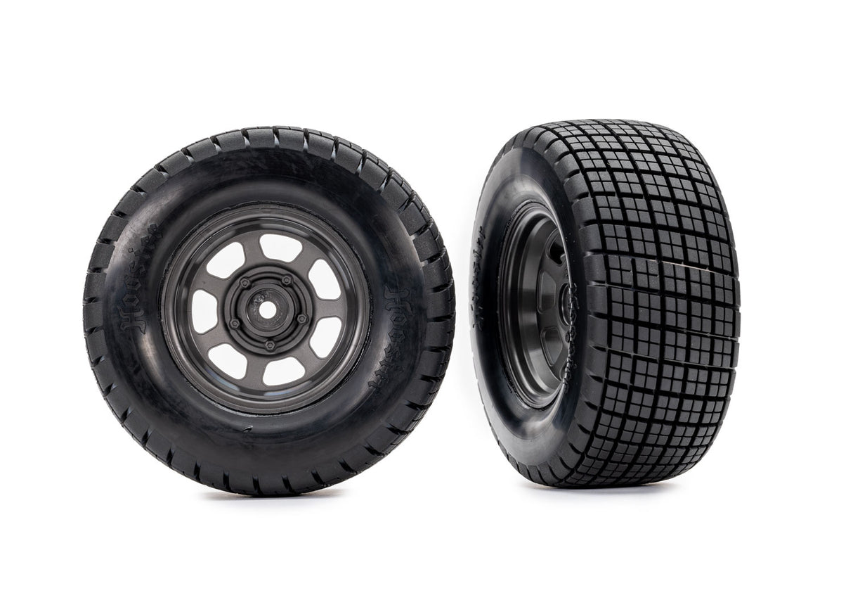 Traxxas 10474 Slash Modified Hoosier Pre-Mounted Dirt Oval Tires Grey (2) (Rear) w/12mm Hex