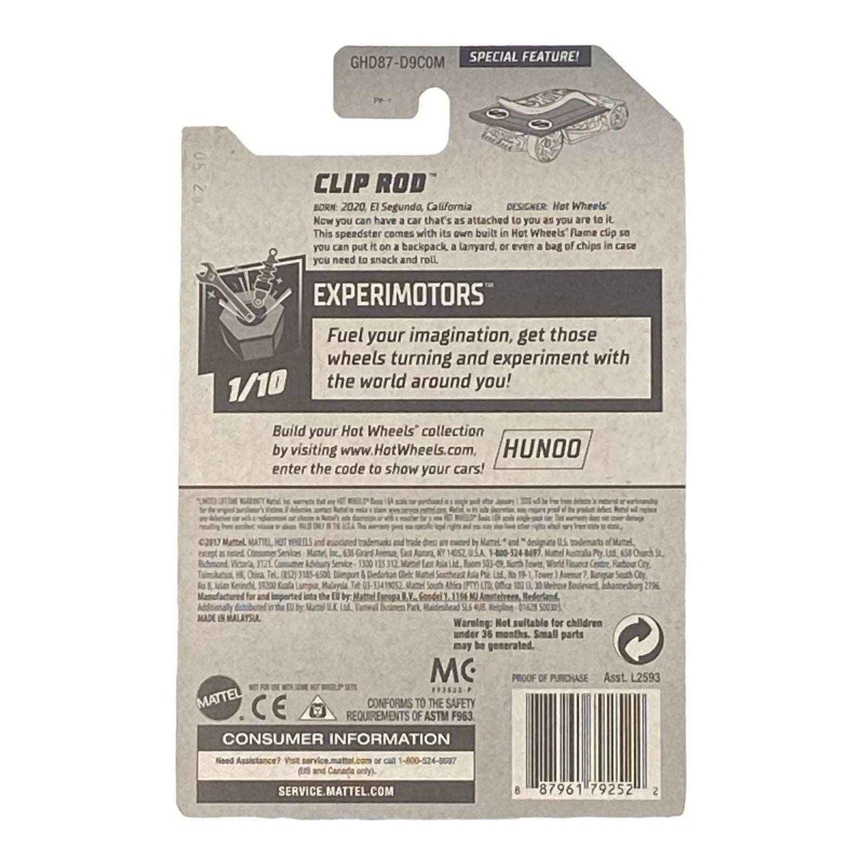 Hot Wheels Clip Rod - Experimotors Series 1/10