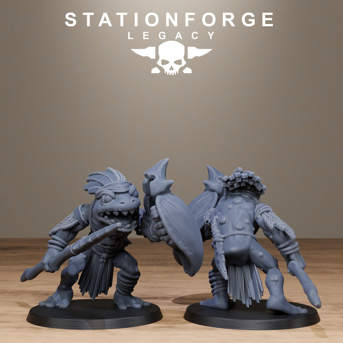 3D Printed Bogkin Spearmen by StationForge Miniatures
