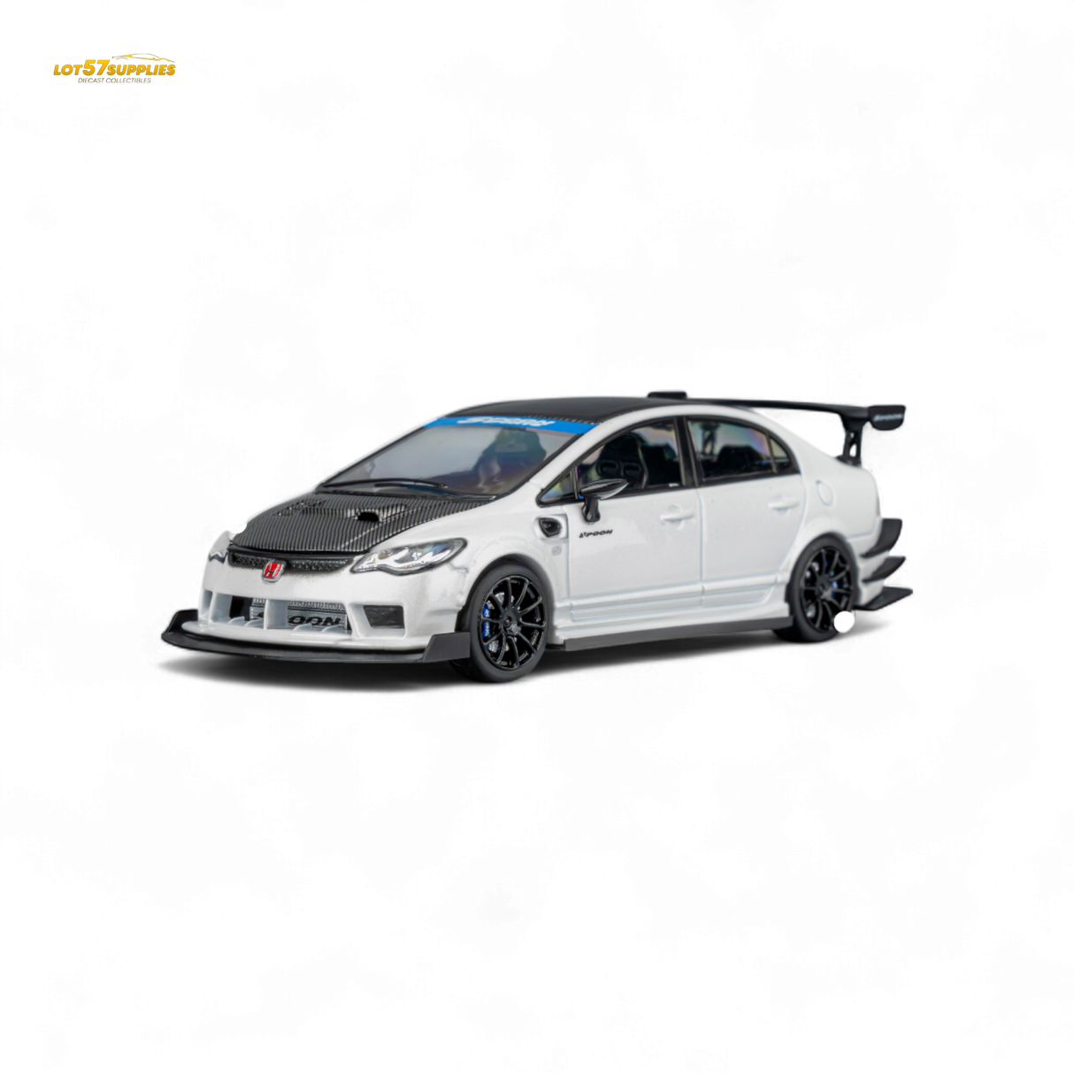 Microturbo Honda Civic Type R FD2 Spoon Sports Metallic White 1:64