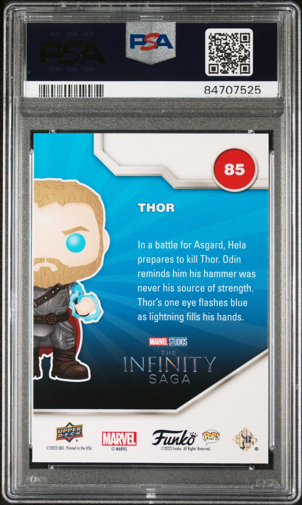 2023 UPPER DECK FUNKO POP MARVEL THOR PLATINUM #85 PSA 10