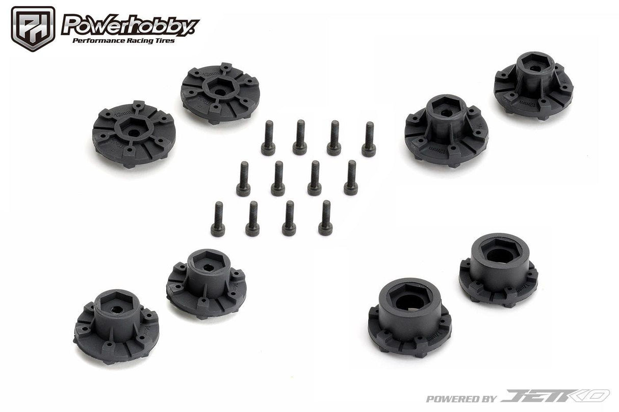 Powerhobby 1/10 2.8 MT Tomahawk Belted Tires (2) with Removable Hex Wheels
