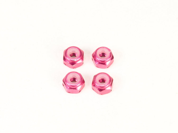 PN RACING 200408P Alm. 2mm Wheel Lock Nut - Pink