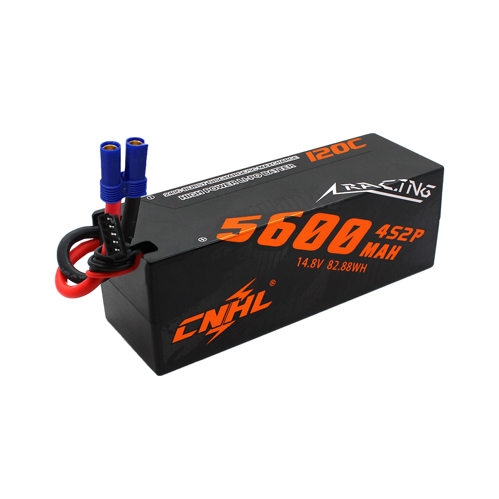 Batterie Lipo à étui rigide CNHL Racing Series 5600mAh 14.8V 4S2P 120C avec prise EC5
