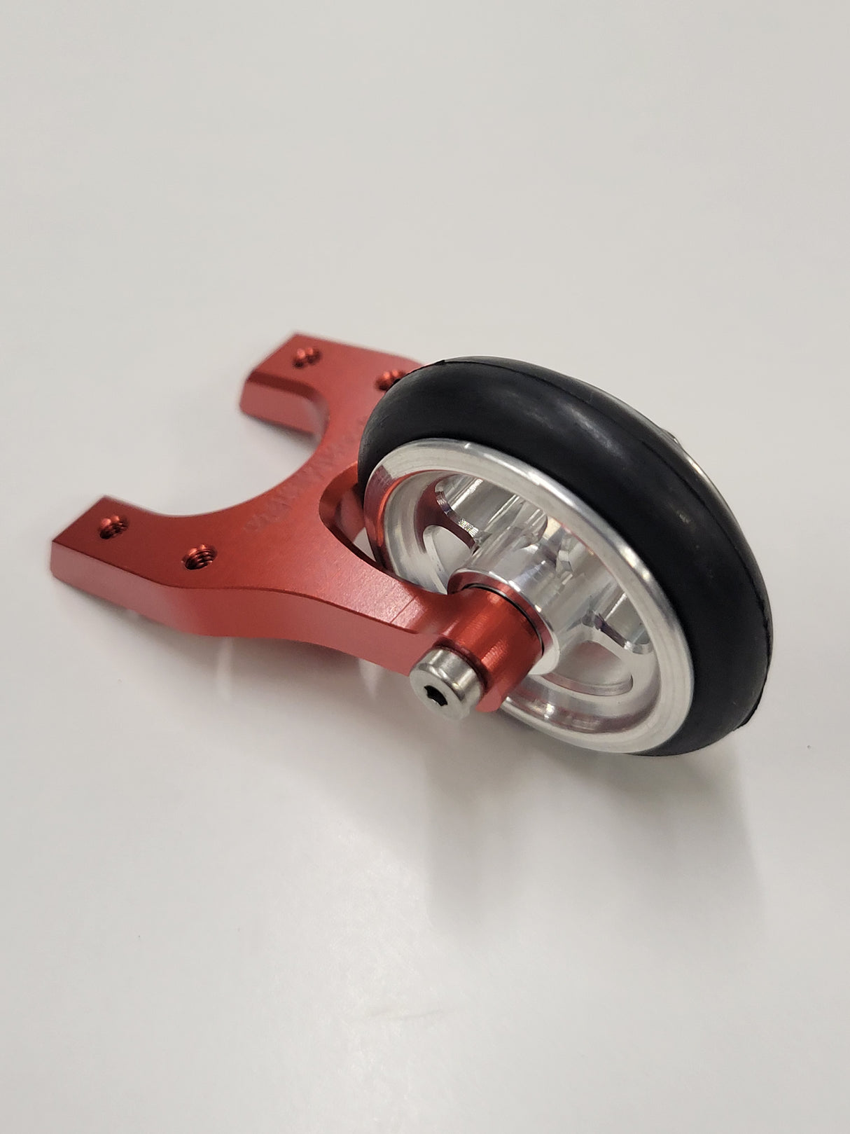 IRonManRc UNIVERSAL Wheelie Bar HORSESHOE w/ Mercedez WHEEL & TIRE *CANDY RED*