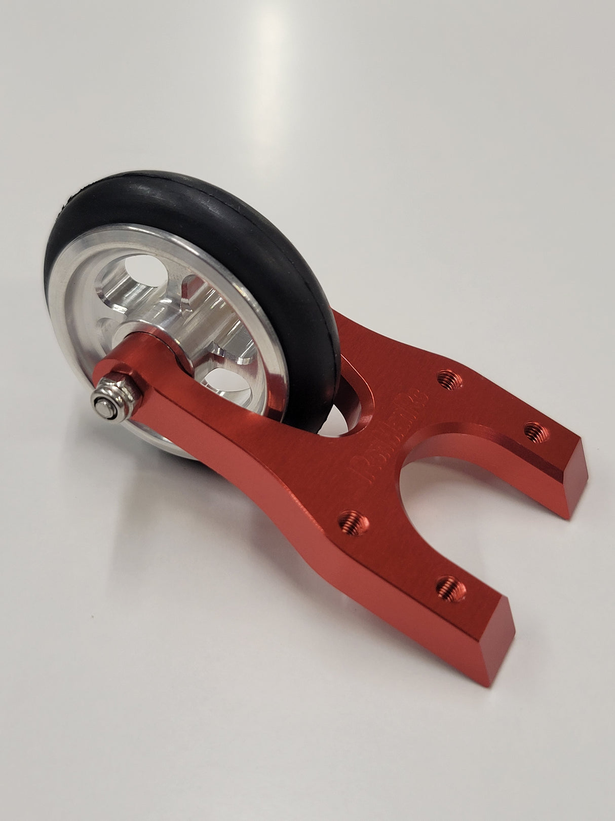 IRonManRc UNIVERSAL Wheelie Bar HORSESHOE w/ Mercedez WHEEL & TIRE *CANDY RED*