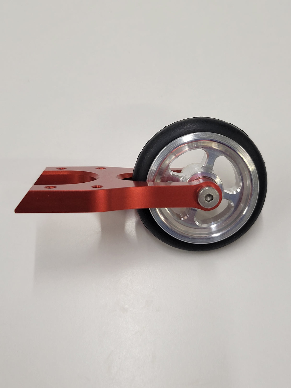 IRonManRc UNIVERSAL Wheelie Bar HORSESHOE w/ Mercedez WHEEL & TIRE *CANDY RED*