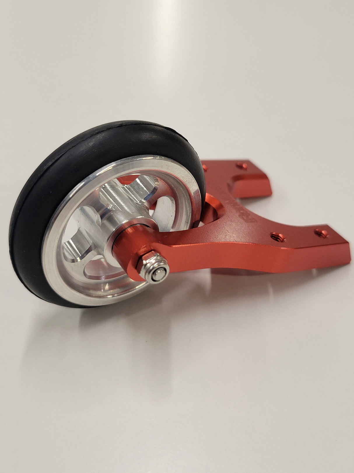 IRonManRc UNIVERSAL Wheelie Bar HORSESHOE w/ Mercedez WHEEL & TIRE *CANDY RED*