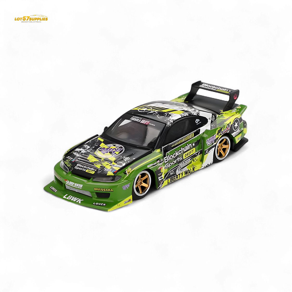 (Pre-Order) MINI-GT Nissan LB-Super Silhouette S15 Silvia #555 V2 2024 Formula Drift Japan - 1:64