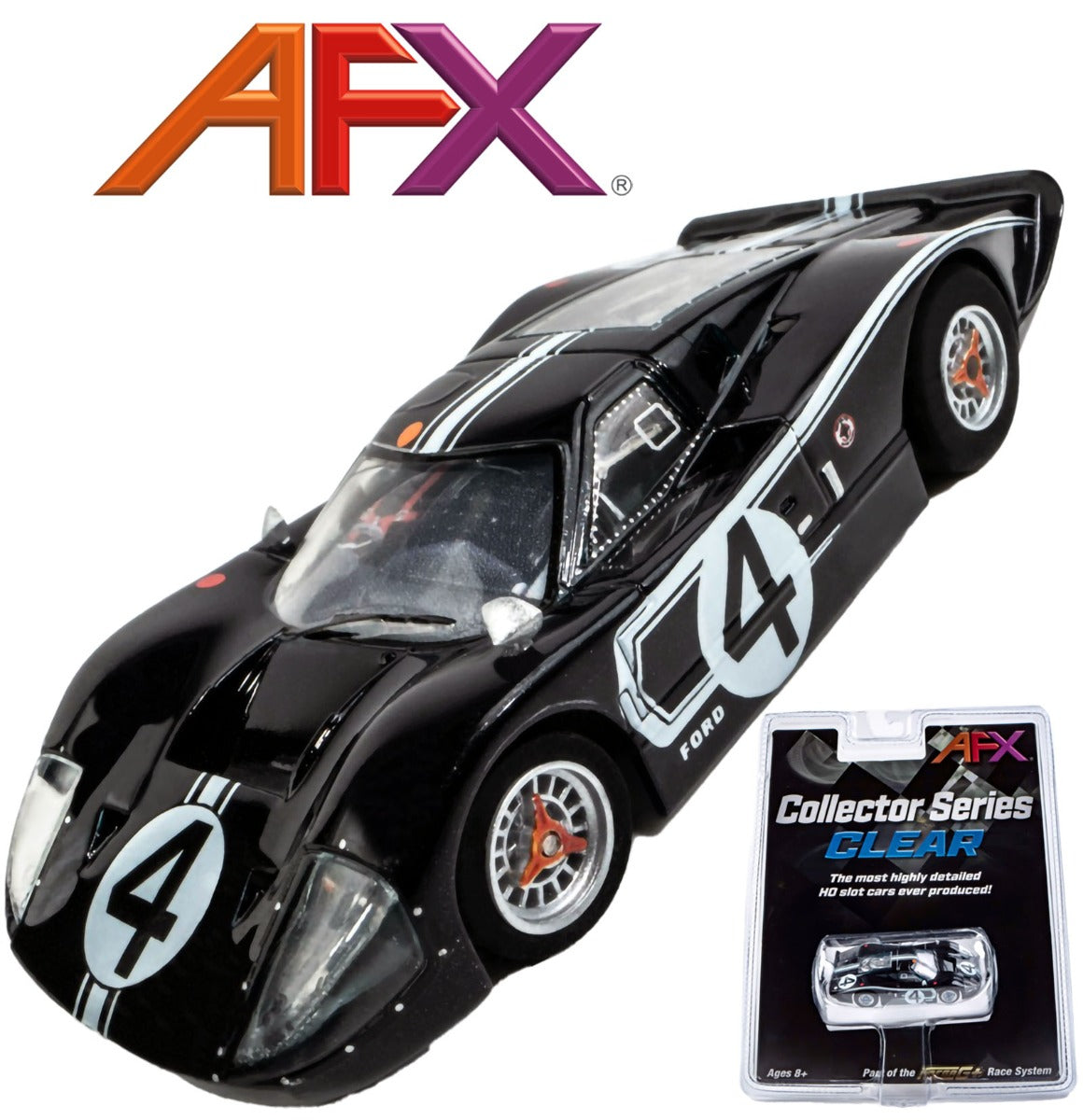 AFX Ford GT40 Mark IV #4 Le Mans HO scale slot Car MegaG+ 22048