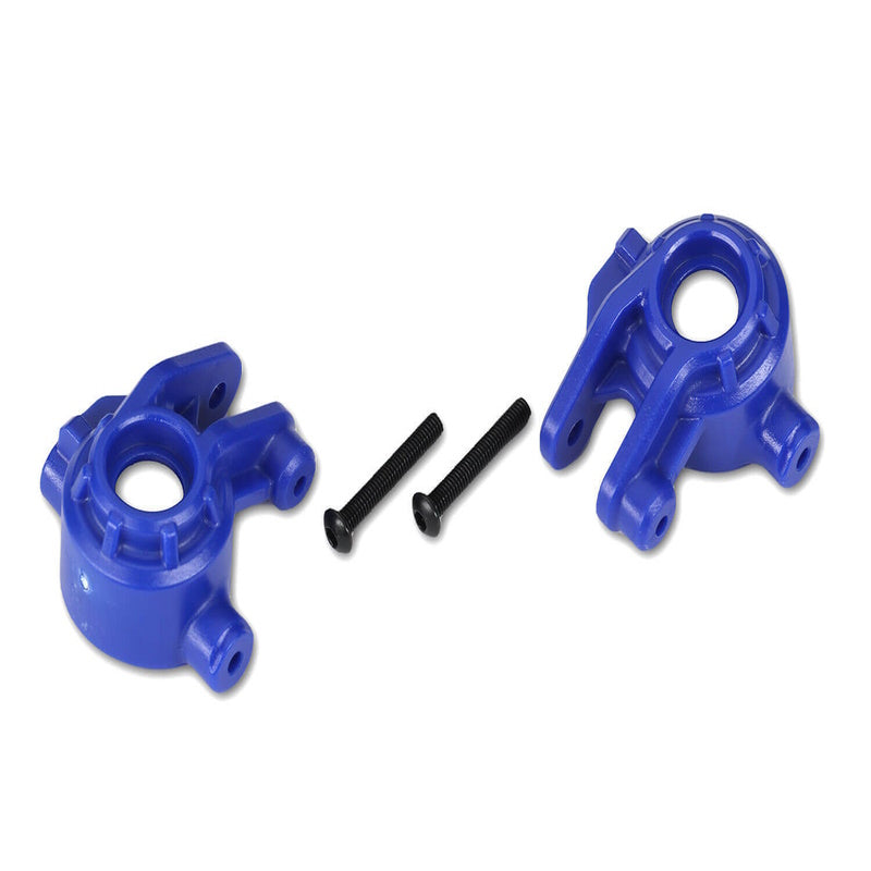 Traxxas 9037X Steering Blocks Extreme Heavy Duty Blue, 4x4 Hoss/Rustler/Slash
