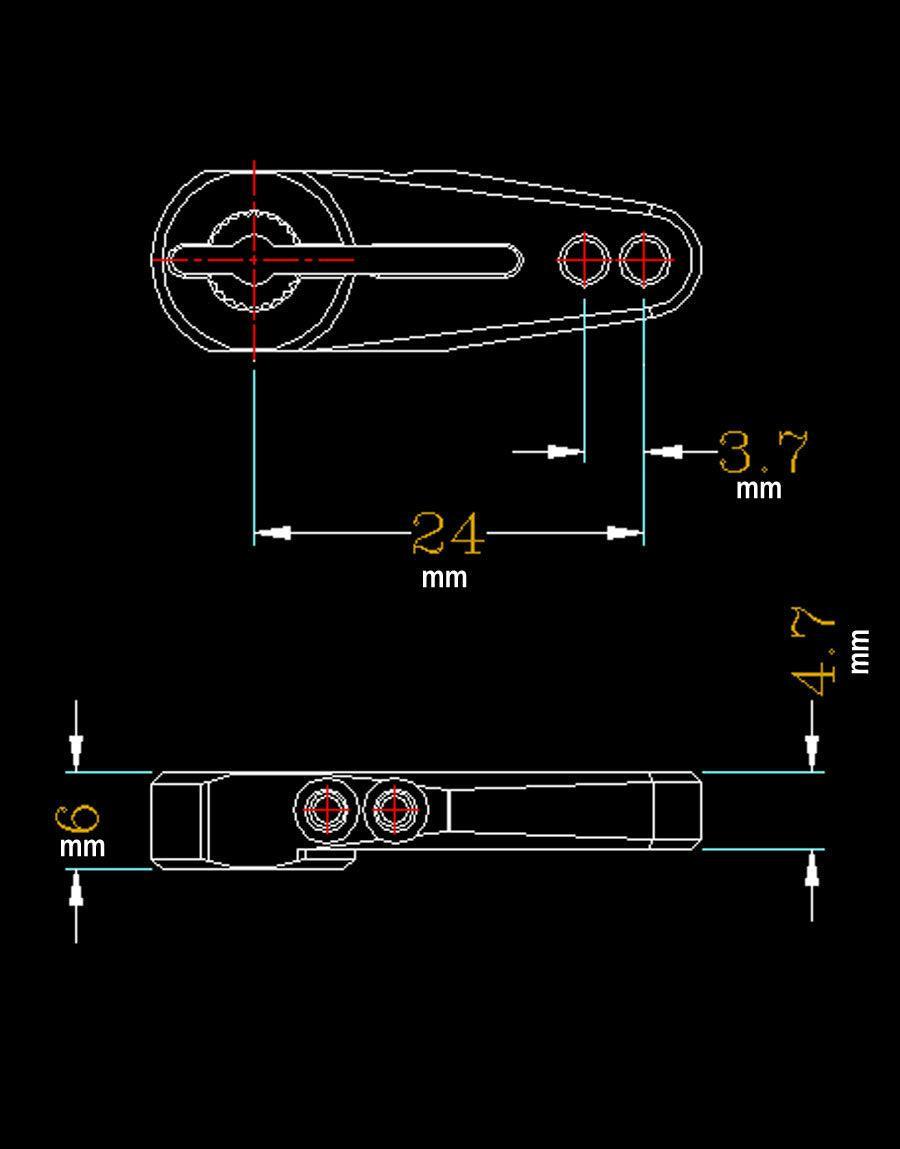 Powerhobby 25T Aluminum Clamping Servo Horn Black