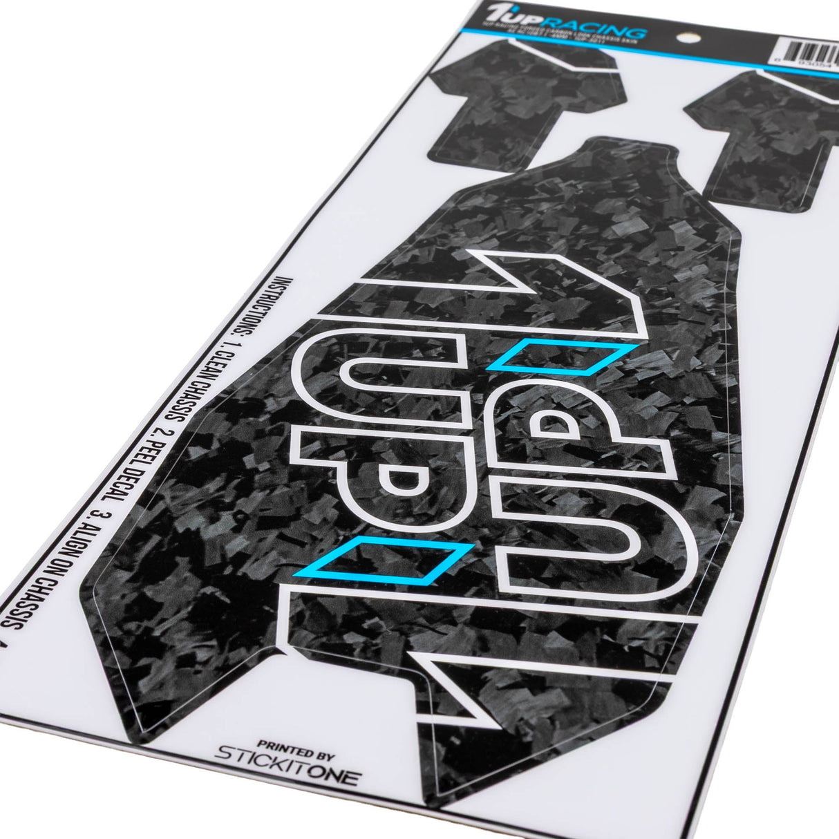 1up Racing Forged Carbon Look Chassis Skin - AE RC10B7.1 -4mm