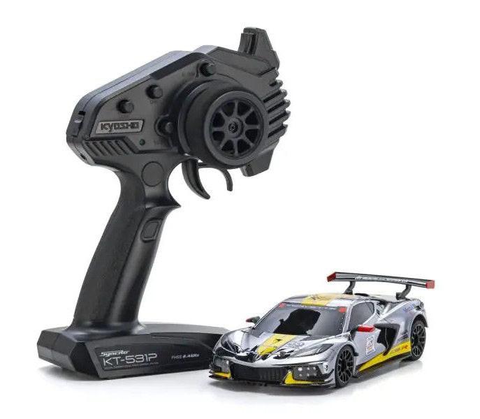 Kyosho MINI-Z RWD MR-04 readyset CHEVROLET CORVETTE C8.R Chrome / Yellow America 20th Anniversary