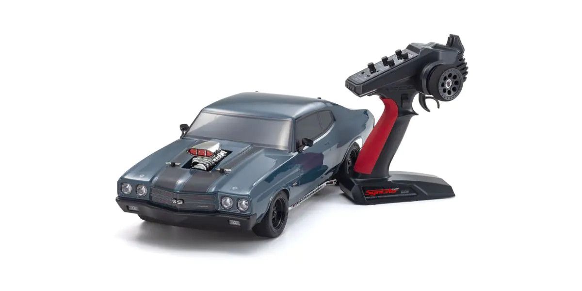 KYOSHO 1:10 Scale RC EP 4WD FAZER Mk2 FZ02L VE Series readyset 1970 Chevy® Chevelle® Supercharged VE Dark Blue 34494T1