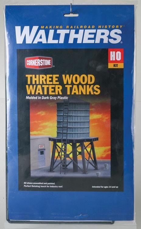 Walthers 933-3507 Wooden Water Tank pkg(3) Model Kit