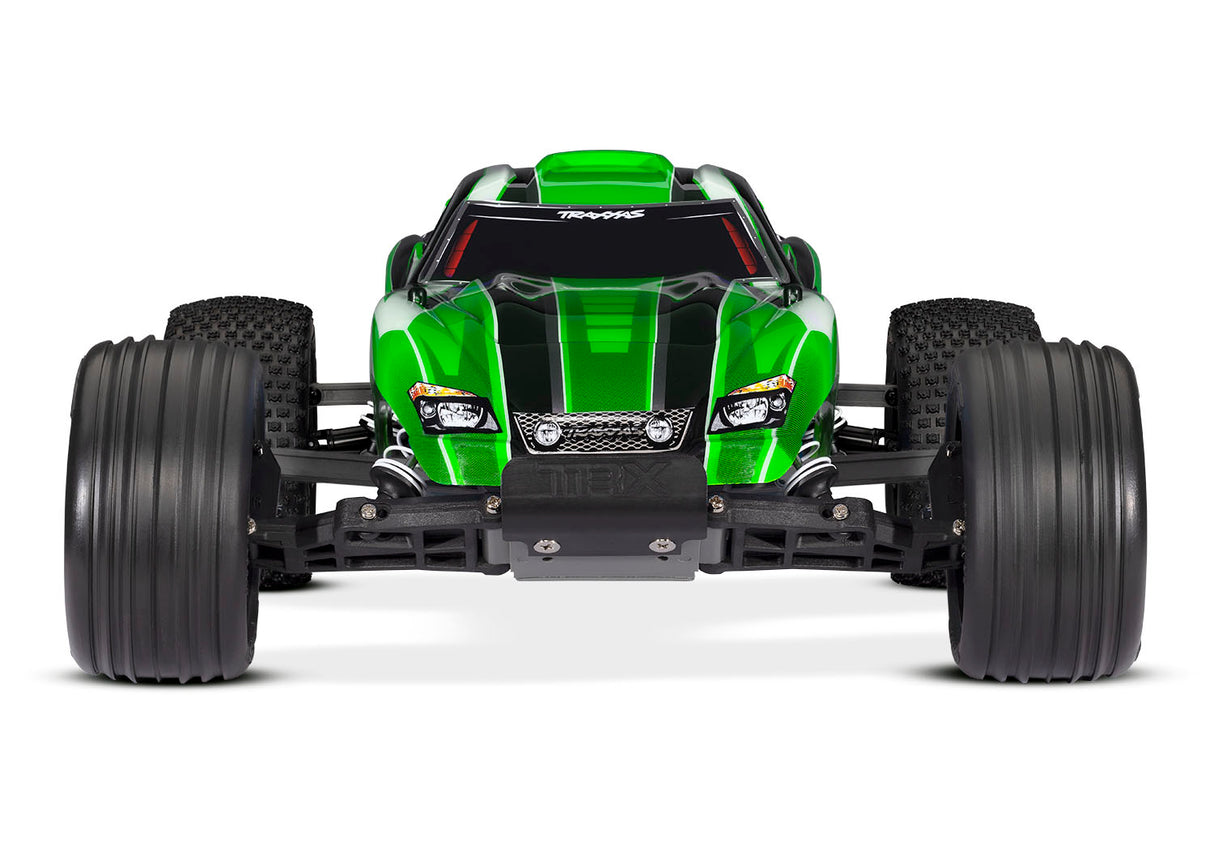 Traxxas 37054-8 CAMIÓN DE ESTADIO ESCALA 1/10 VERDE RUSTLER 2WD con USB-C
