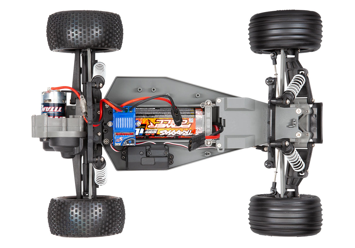 Traxxas 37054-8 CAMION DE STADE RUSTLER bleu à l'échelle 1/10 avec USB-C