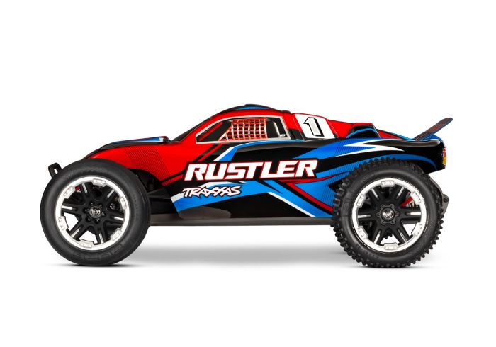 TRAXXAS 37254-8 RED Rustler 2WD HD w/USB-C