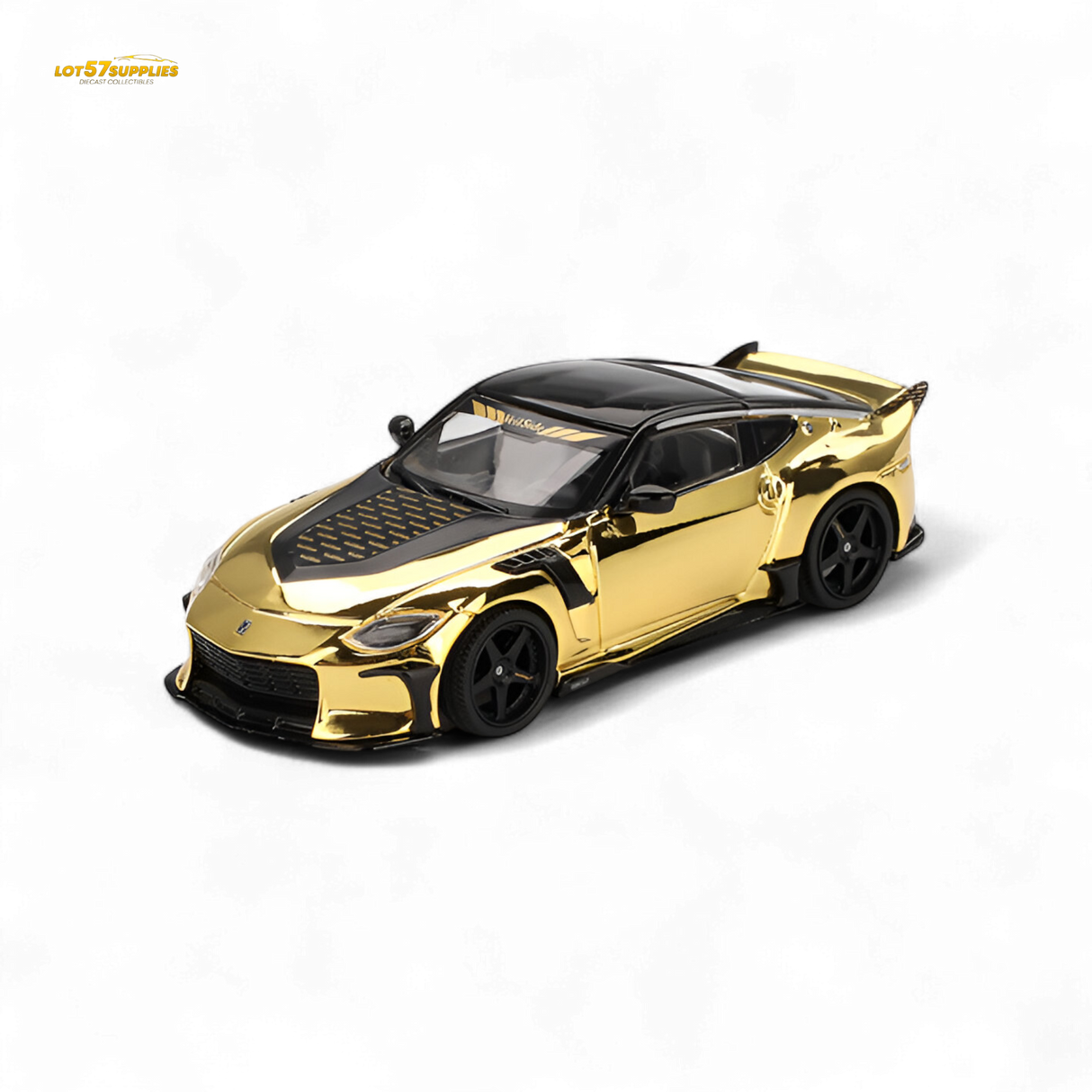 Mini-GT Nissan Z VeilSide FZ400 Gold Chrome LHD 1:64