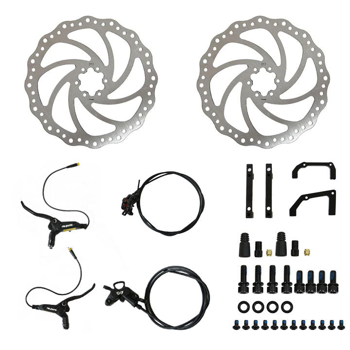 EUNORAU 4-Piston Hydraulic Brake Set with 203MM Disc Rotors