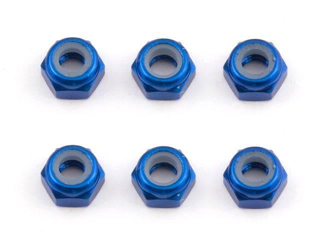 Team Associated 31550 M3 Locknut Blue Aluminum (6) SC8 RC8 / B RC8.2e TC6 SC10GT
