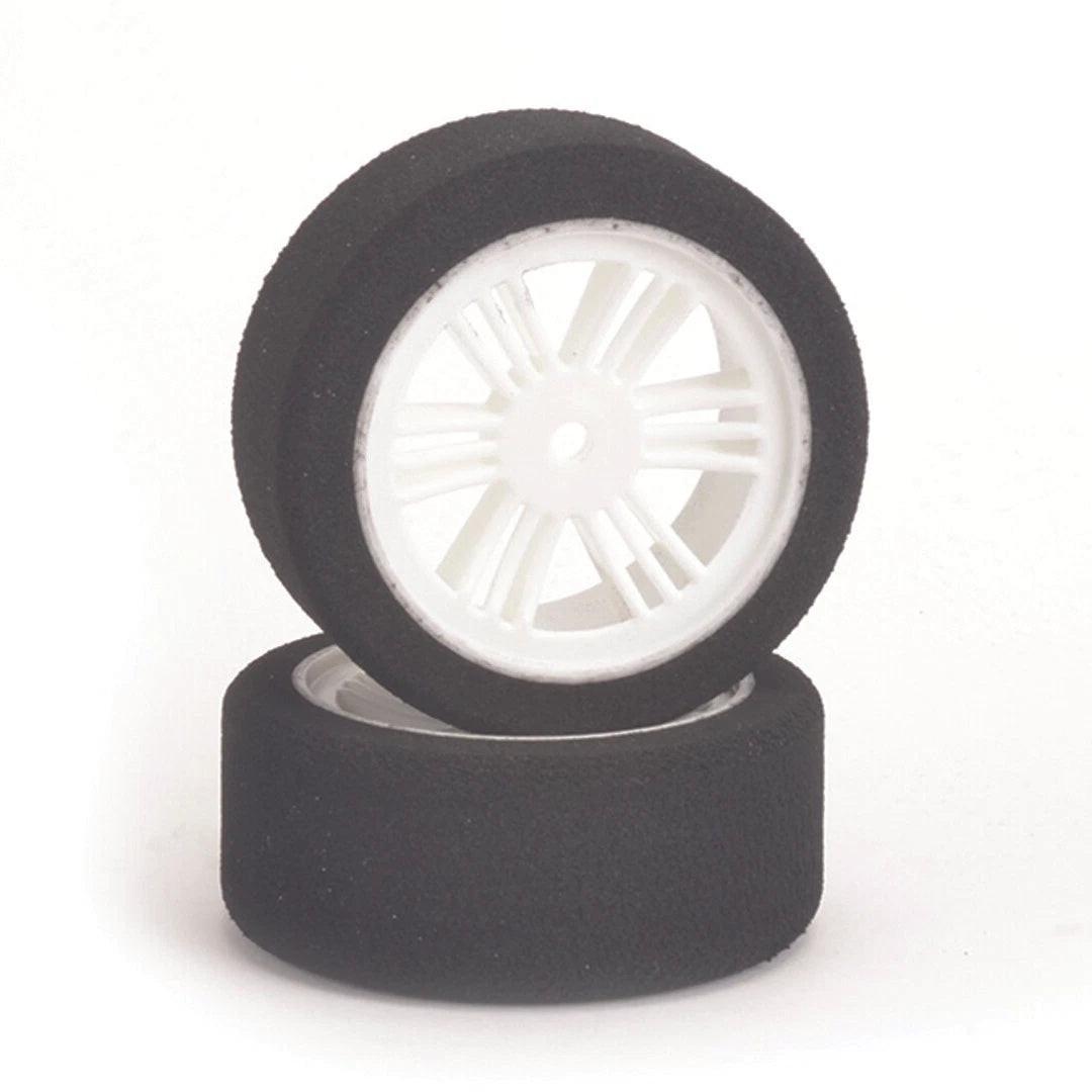 Contact RC J14003 1/10 Front Tires L26mm 40Sh w/ White Rim Jap Compound (2)