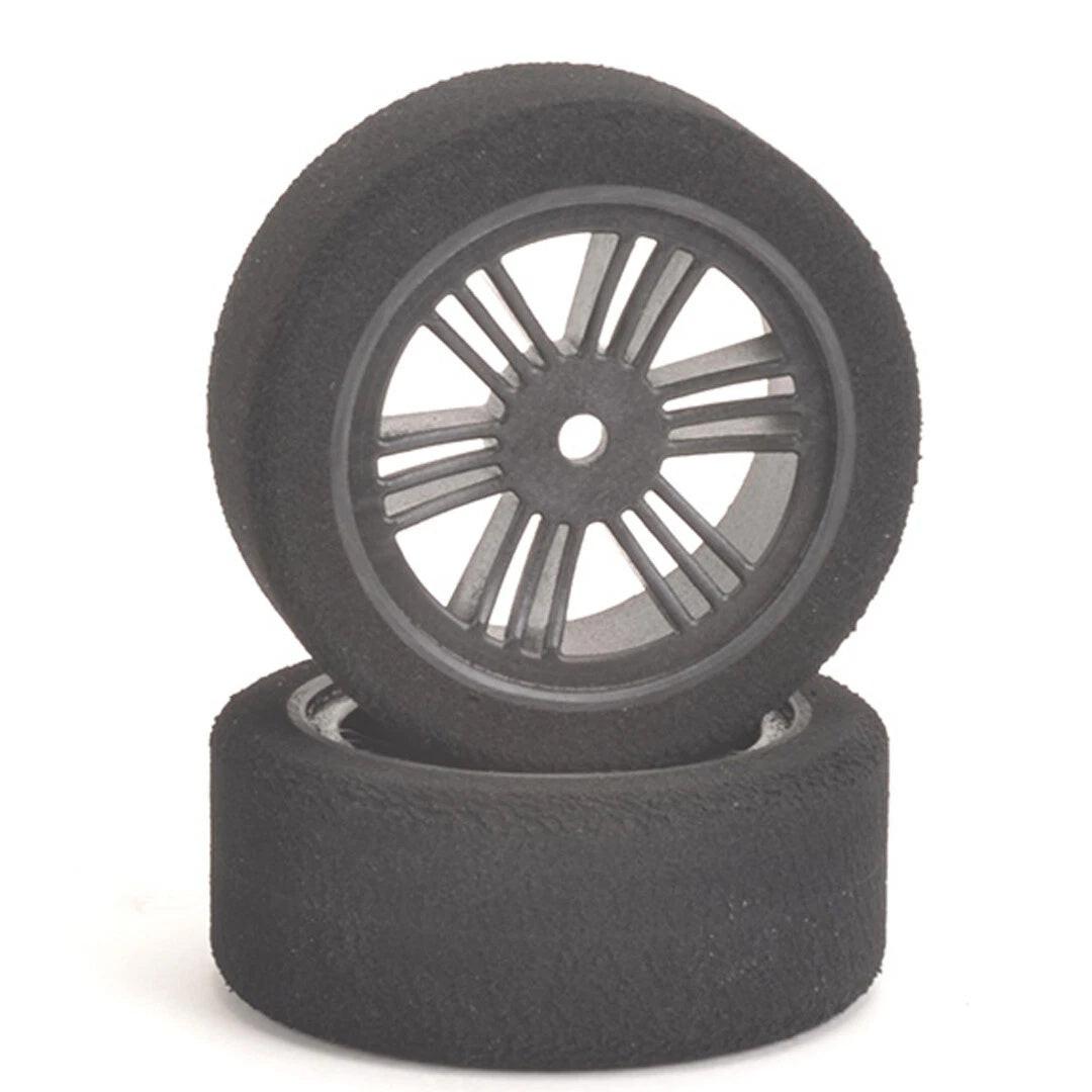 Contact RC J14074 1/10 Foam Rear Tires 30mm 40Shore JAP Black Carbon Wheels (2)