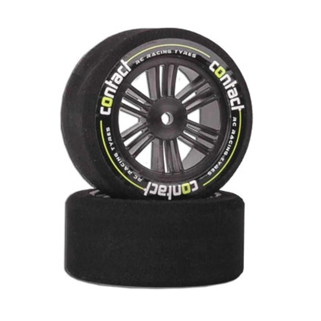 Contact RC J1A73 1/10 Front Double Compound A Soft Black Carbon Wheels (2)