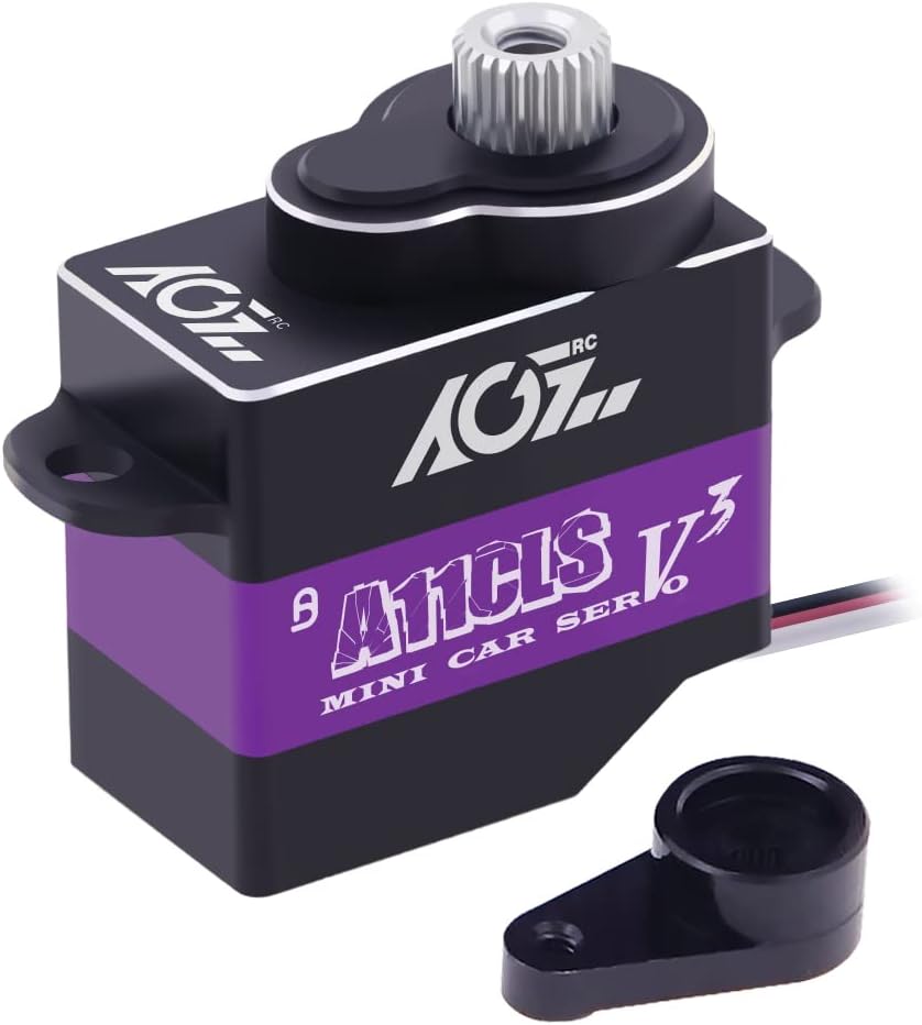 AGFRC Mini-Z-Car Micro Steering Servo - 11g Upgrade Programmable 0.050sec High Speed Full Metal Gear Mini Digital Coreless Servo, Control Angle 180° (A11CLS V3)