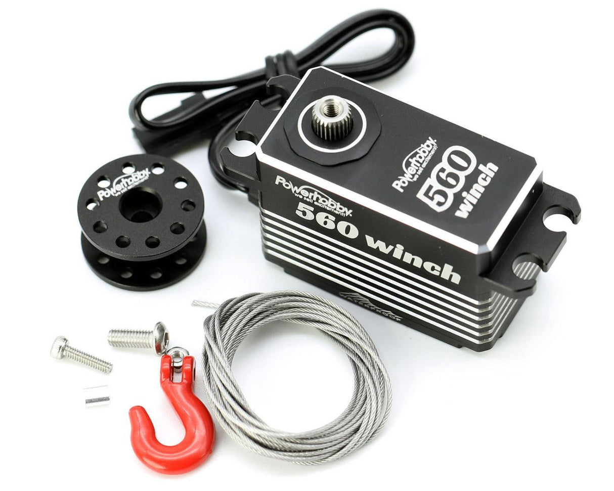 Powerhobby 560 HV Waterproof Low Profile Crawler Winch Brushless Servo