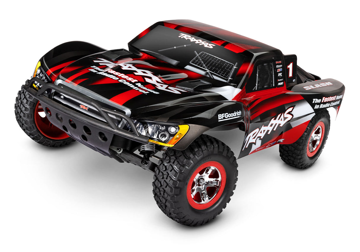 Traxxas 58034-8 RED Slash Camión de recorrido corto 2WD escala 1/10 con USB-C