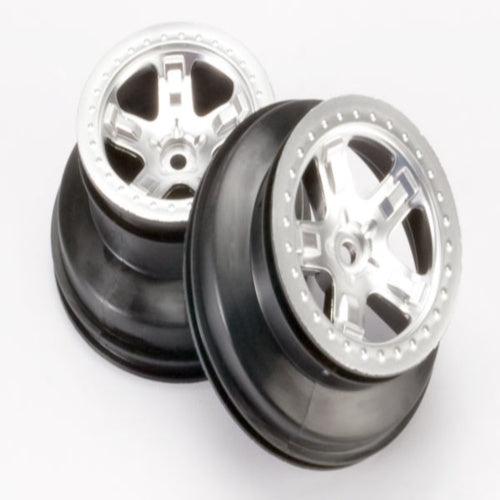 Traxxas 5872 5-Spoke Satin-Chrome Wheels(2) 2.2/3.0" Rear 1/10 F-150 Slash