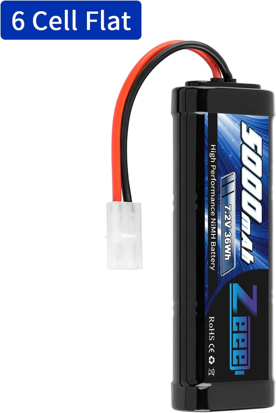 Zeee 7.2V 5000mAh NiMH Battery with Tamiya Plug 6-Cell