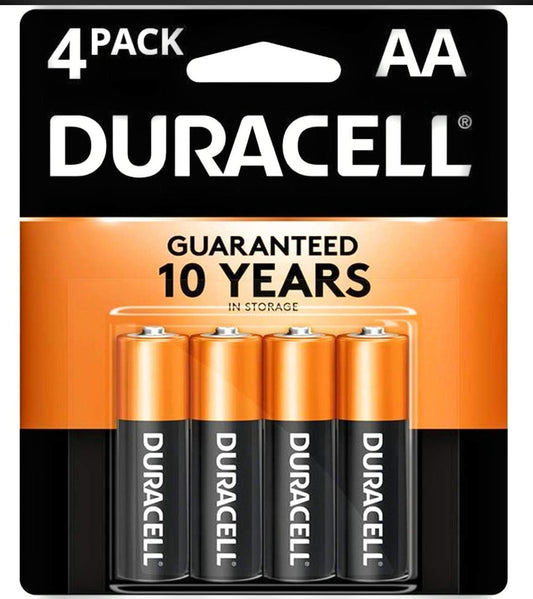 DURACELL Coppertop AA Batteries with Power Boost 4 Count Pack