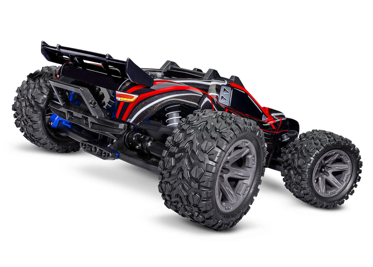 Traxxas 67164-4 RED Rustler 4X4 BL-2s : camion de stade 4 roues motrices à l'échelle 1/10
