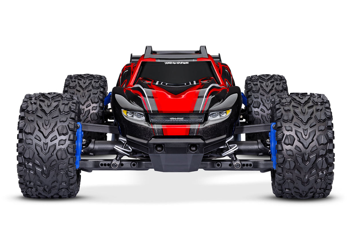 Traxxas 67164-4 RED Rustler 4X4 BL-2s : camion de stade 4 roues motrices à l'échelle 1/10