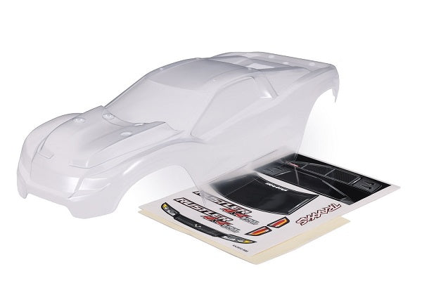 Traxxas 6740 Body Rustler 4X4 (clear, requires painting)/ window, grille, lights decal sheet