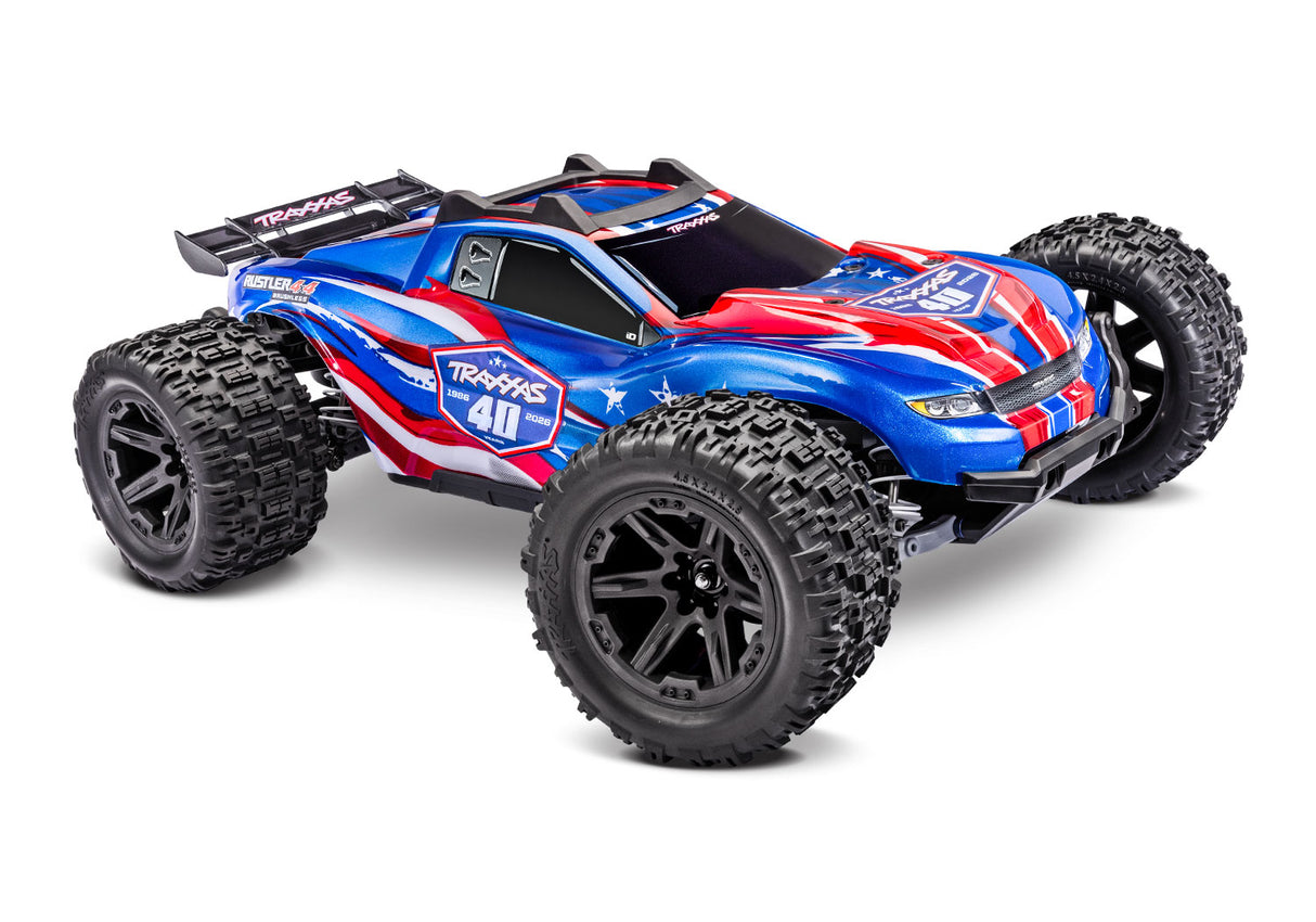 Traxxas Rustler® 67464-4-40TH 4x4 VX3 1/10 RTR 4WD Brushless Stadium Truck w/VX3 ESC, TQi™ Sport 2.4GHz Radio & TSM®