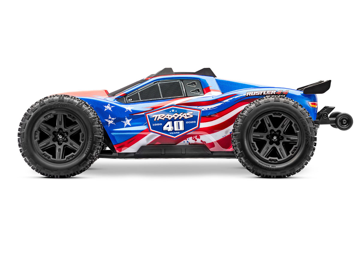 Traxxas Rustler® 67464-4-40TH 4x4 VX3 1/10 RTR 4WD Brushless Stadium Truck w/VX3 ESC, TQi™ Sport 2.4GHz Radio & TSM®