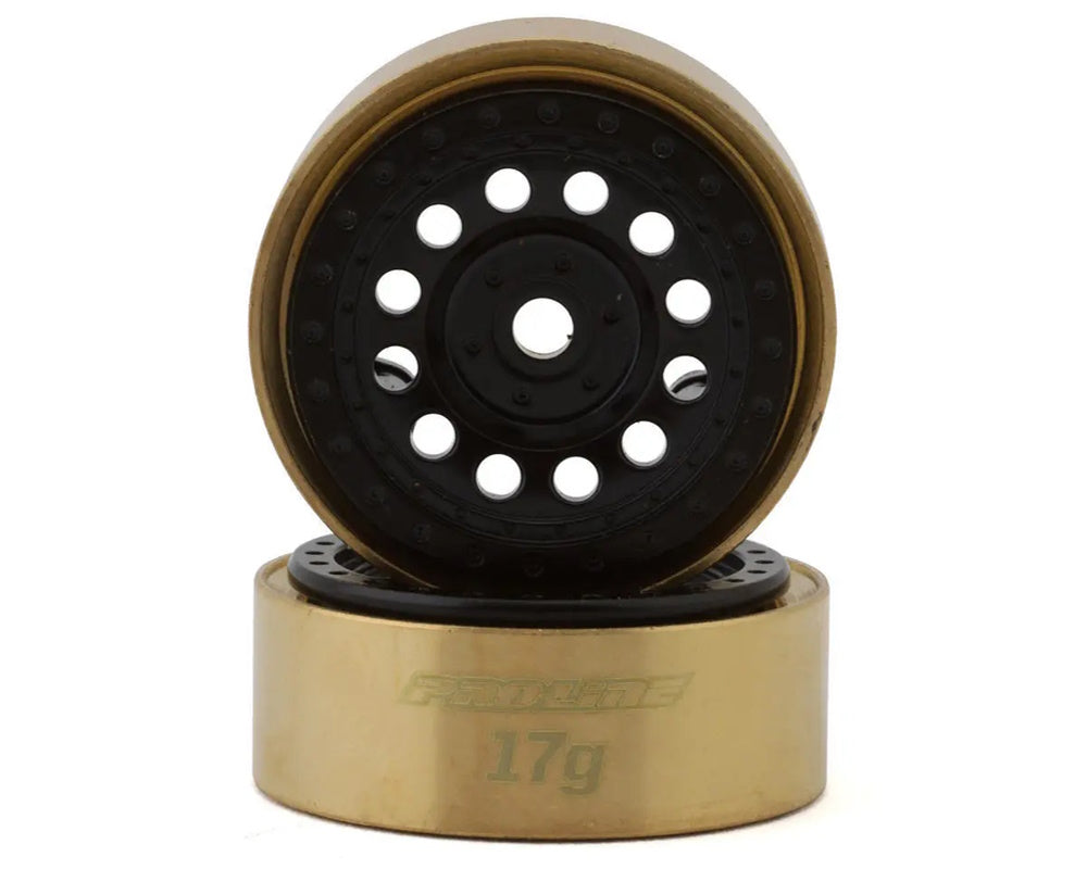 Pro-Line PRO2812-00 Rock Shooter 1.0" Brass Crawler Wheels (Black)(2)