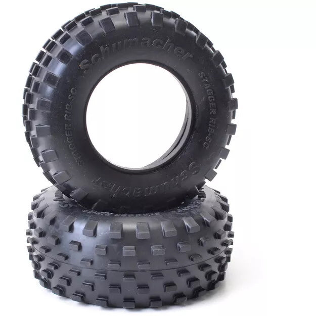 Schumacher Racing U6783 Short Course Stagger Rib (2) Tires - Silver