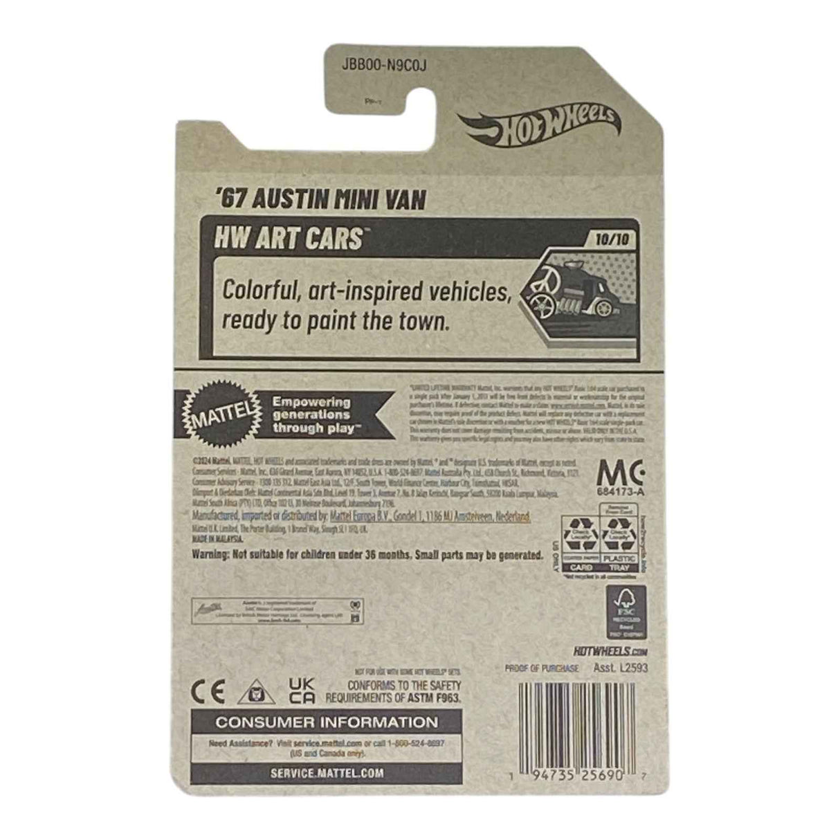 Hot Wheels '67 Austin Mini Van - HW Art cars Series 10/10